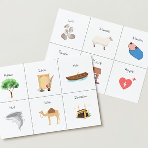 Les prophètes en islam, cartes flash