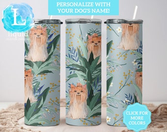 Custom Yorkie Mom Tumbler, Yorkie Mama Gift for Birthday, Yorkie Mom Travel Cup, Yorkie Lover Gift, Yorkie Mom Gift, Dog Mom Pet Name Gift