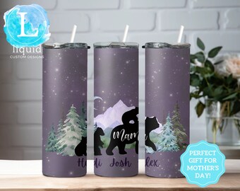 Personalized Mama Bear Tumbler | Mama Bear Tumbler Cup | Tumbler Mama Bear | Gifts for Mom | Mama Gifts | Mother's Day Gifts | New Mom