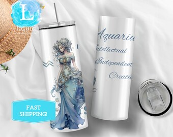Aquarius Gift, Aquarius Birthday Gift, Aquarius Tumbler, Aquarius Travel Mug, Aquarius Travel Cup, Aquarius Birthday Gift for Mom for Sister
