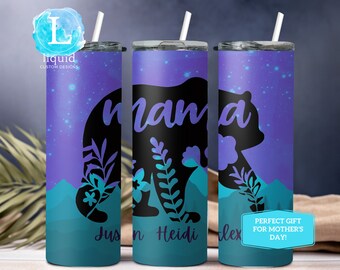Personalized Mama Bear Tumbler | Mama Bear Tumbler Cup | Tumbler Mama Bear | Gifts for Mom | Mama Gifts | Mother's Day Gifts | New Mom