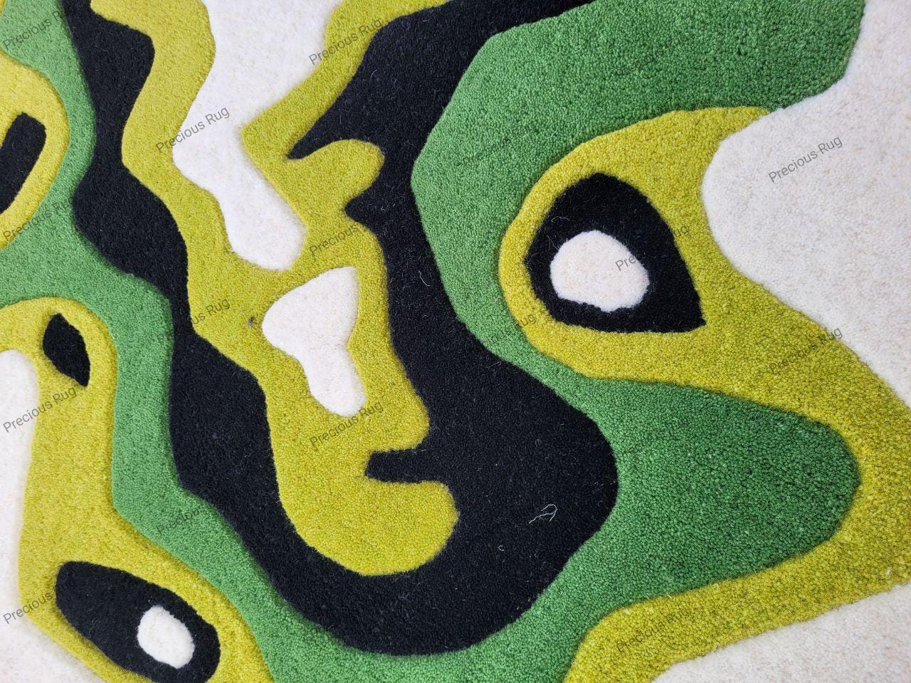 Irregular Amoeba Shaped Rug green Moss / Custom Rug, Fluffy & Soft ...