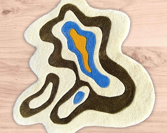 Irregular Amoeba Shaped Rug (The Wavybaby Rug) Hand-Tufted 100% Wool | Area Rug for Home, Kids Room, Bedroom, Living Room