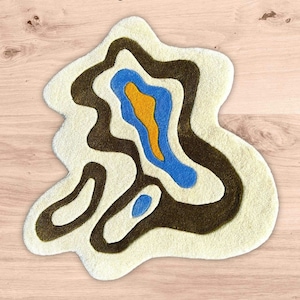 Irregular Amoeba Runner Shaped Soft Unique luxuries Rug(The Wavybaby Rug)Hand-Tufted 100%Wool|Area Rug for Home,KidsRoom,Bedroom,Living Room