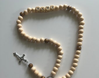 Rosario de madera personalizado