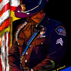 11x17 Print Praying Cop