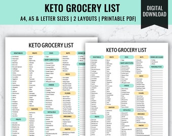 Keto Diet Grocery List: Low Carb Foods (PDF)