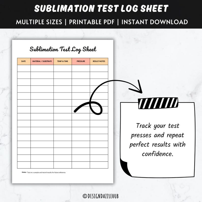 Sublimation Test/check Sublimation Heat Press Guide Bundle | Time, Temp, Troubleshooting (PDF ...