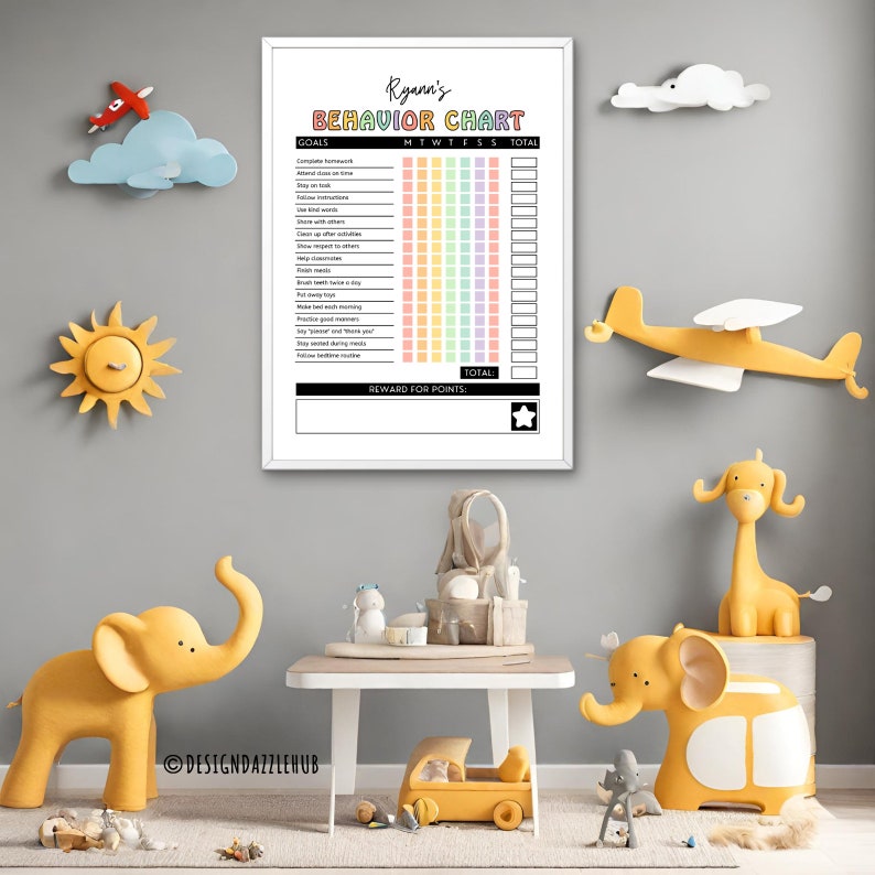 Behavior and Chore Chart for Kids Printable | Daily Good Behavior ...