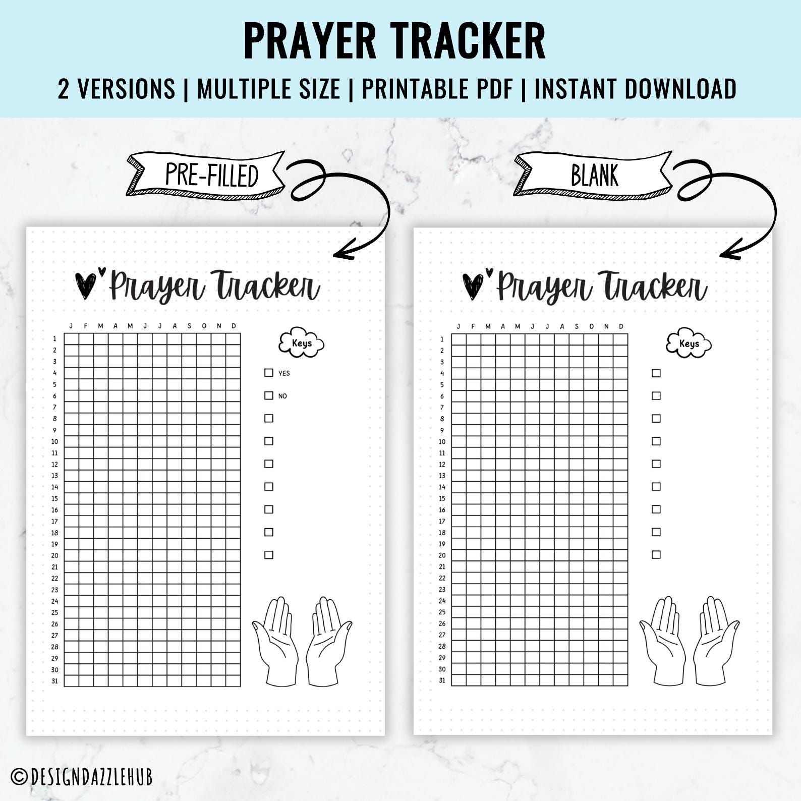 Prayer Tracker Printable: Daily Bible Study Journal (digital Download ...