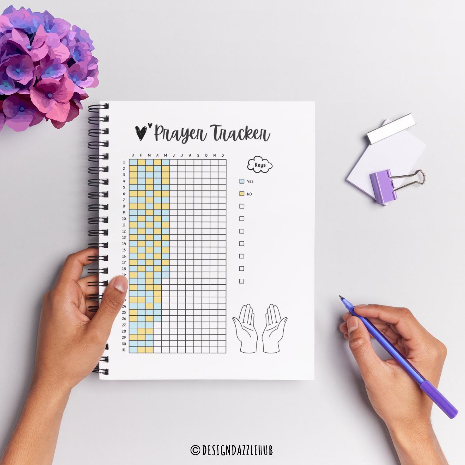 Prayer Tracker Printable: Daily Bible Study Journal (digital Download ...