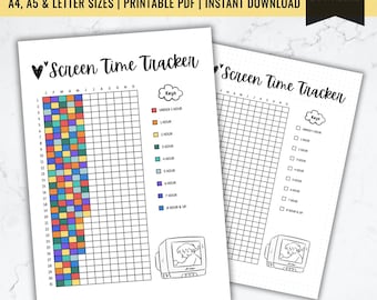 Screen Time Tracker Printable | Digital Usage Log (PDF)