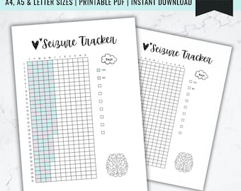 Seizure Tracker Printable: Medical Symptom Chart (Digital Download)