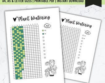 Plant Watering Tracker: Printable PDF, A4/A5/Letter (Digital Download)