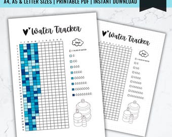 Registro annuale dell'idratazione stampabile: registro giornaliero dell'idratazione (download PDF)