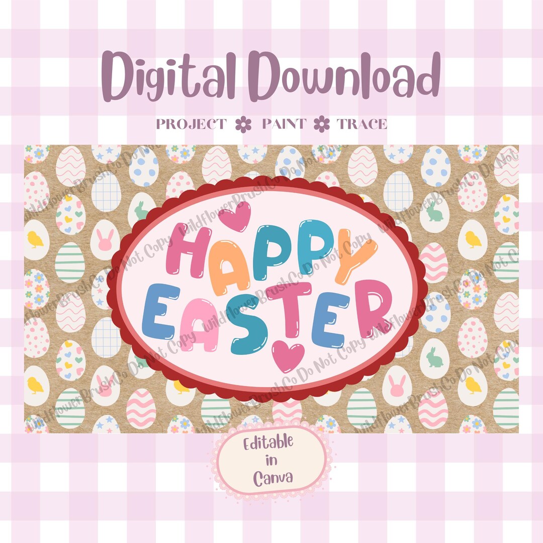 Happy Easter Egg Banner / Mockup and Template / Digital Download - Etsy