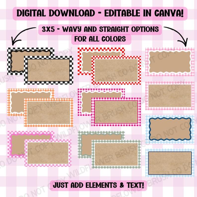 Checkered/gingham Banner Border Templates: Editable Canva Design ...