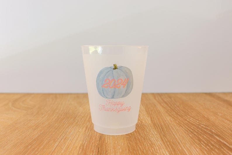 Custom Watercolor Pumpkin Cups | Thanksgiving Friendsgiving Party Decor bild 2
