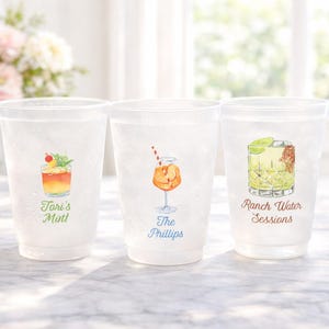 Personalized Frosted Party Cups | Custom Cocktail Icons, Bachelorette, Birthday, Wedding (16 oz)