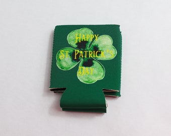 Oversized Clover Double-Sided St. Patrick's Day Can Cooler | St. Patrick's Day Party Koozie | Fast Shipping Party Decor