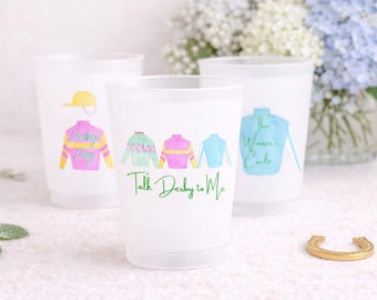 Personalized Kentucky Derby Cups, Jockey Silks, Shatterproof Frost Flex Drinkware