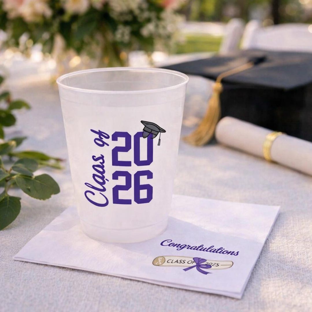 Graduation Party Cups and Napkins Bundle, Custom Graduation Cups ...