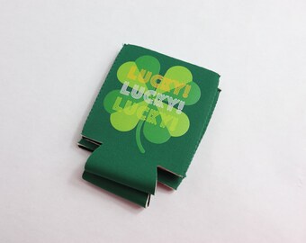 Lucky Clover Double-Sided St. Patrick's Day Can Cooler | St. Patrick's Day Party Koozie | Fast Shipping Party Decor