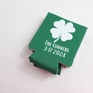 Personalized Shamrock Can Cooler | St. Patrick's Day Party Favors