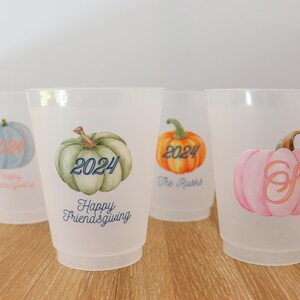 Custom Watercolor Pumpkin Cups | Thanksgiving Friendsgiving Party Decor bild 5