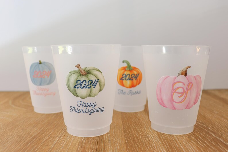 Custom Watercolor Pumpkin Cups | Thanksgiving Friendsgiving Party Decor bild 5