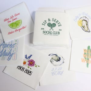 Personalized Cocktail Napkins Set of 18, Custom Wedding Napkins, Birthday Party Napkins, Bachelorette Party Decor, Custom Disposable Napkins