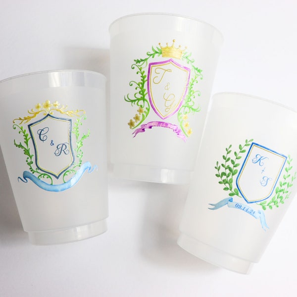 Personalized Party Cups with Wedding Monogram | Engagement Party Cups | Outdoor Wedding Must-Have | Engagement Gift