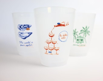 Personalized Girls Trip Party Cups | Custom Coastal Drinkware | Girls Weekend Frost Flex Cups Summer