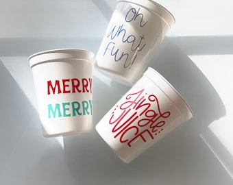Holiday Custom Stadium Cups - Festive Personalized Drinkware for Christmas Parties and Celebrations