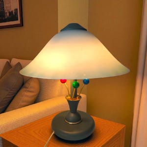 Vintage 1980s Italian Table Lamp – Memphis Style with Multicolor Accents