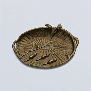 Vintage Bronze french art Dish / Trinket Tray Signed by Ets Jules Liblin Luxeuil - art nouveau - Mid-century