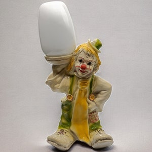 Vintage 1970s Clown Table Lamp - French Ceramic Design
