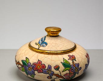 2005 Longwy Prunelle FAI 10 Floral Enamel Covered Box Les Récollets Art