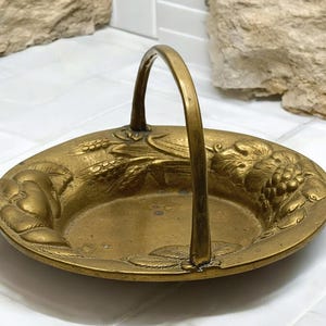 Vintage Bronze Cup art nouveau  with Intricate Fruit and Botanical Motifs (1900-1920)