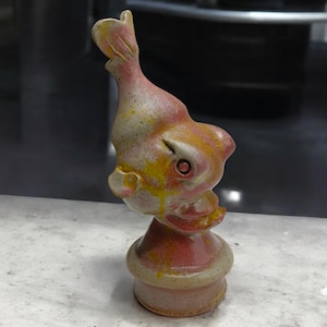 Vintage French Ceramic Fish Sculpture – Signed – Unique Art Pottery