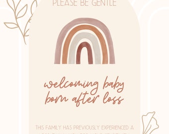 Welcoming Baby After Loss Hospital Sign