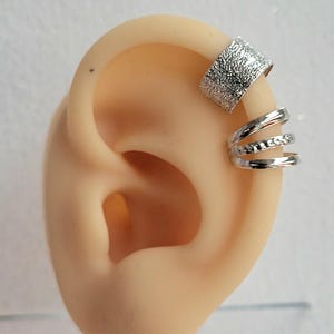 Pair of Silver/ Gold/ Rose Gold/Gunmetal Black 2x   Ear Cuffs Earrings Cartilage Ear Wrap Climber Ring Clip on Helix Cuff No Piercing Studs