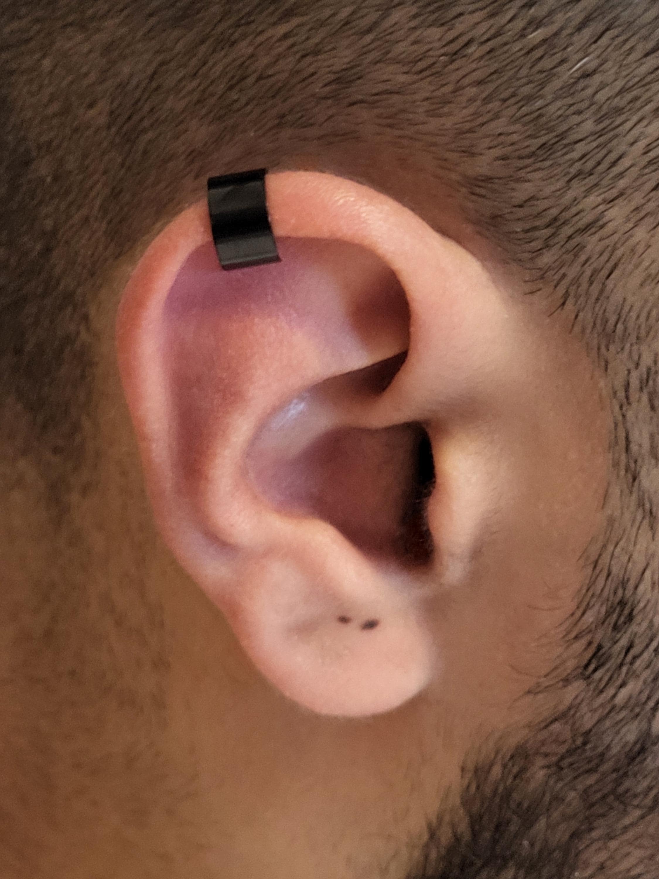 Black Stainless Steel Ear Cuff: No Piercing Helix Cartilage Clip