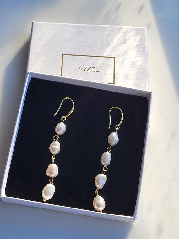 Orecchini Oro Bianco 18Kt Perle D'acqua Dolce