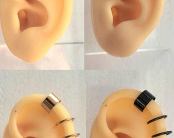 Clip On Ear Cuffs: Stainless Steel Cartilage Helix Ear Wrap
