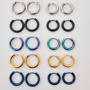 Small Huggie Hoop Earrings: Large Stainless Steel Gothic Street Hoop Earrings Jewellery