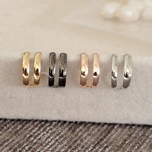 2x Gold/ Silver/ Rosegold /Black Unisex Children teenage Cuffs Earrings Cartilage Wrap Climber Ring Clipon Helix No Piercing Street Studs
