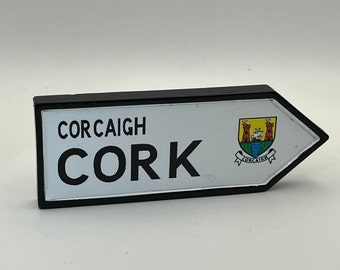 Cork Sign Post Fridge Magnet - Irish Charm and Whimsy for Your Kitchen - Unique Ireland Gift - Fridge Decor - Emerald Isle Souvenir