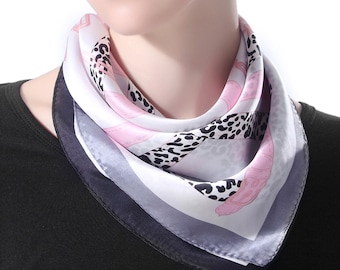 Women Small Silk Square Scarf 21 x 21 inches
