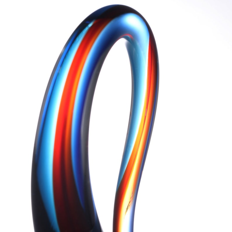 Luxury Lane Hand Blown Treble Sommerso Art Glass Sculpture 11-14 inch tall image 7